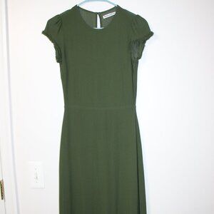 Women's Reformation Dark Olive Green Short Sleeve Midi Dress Size 6